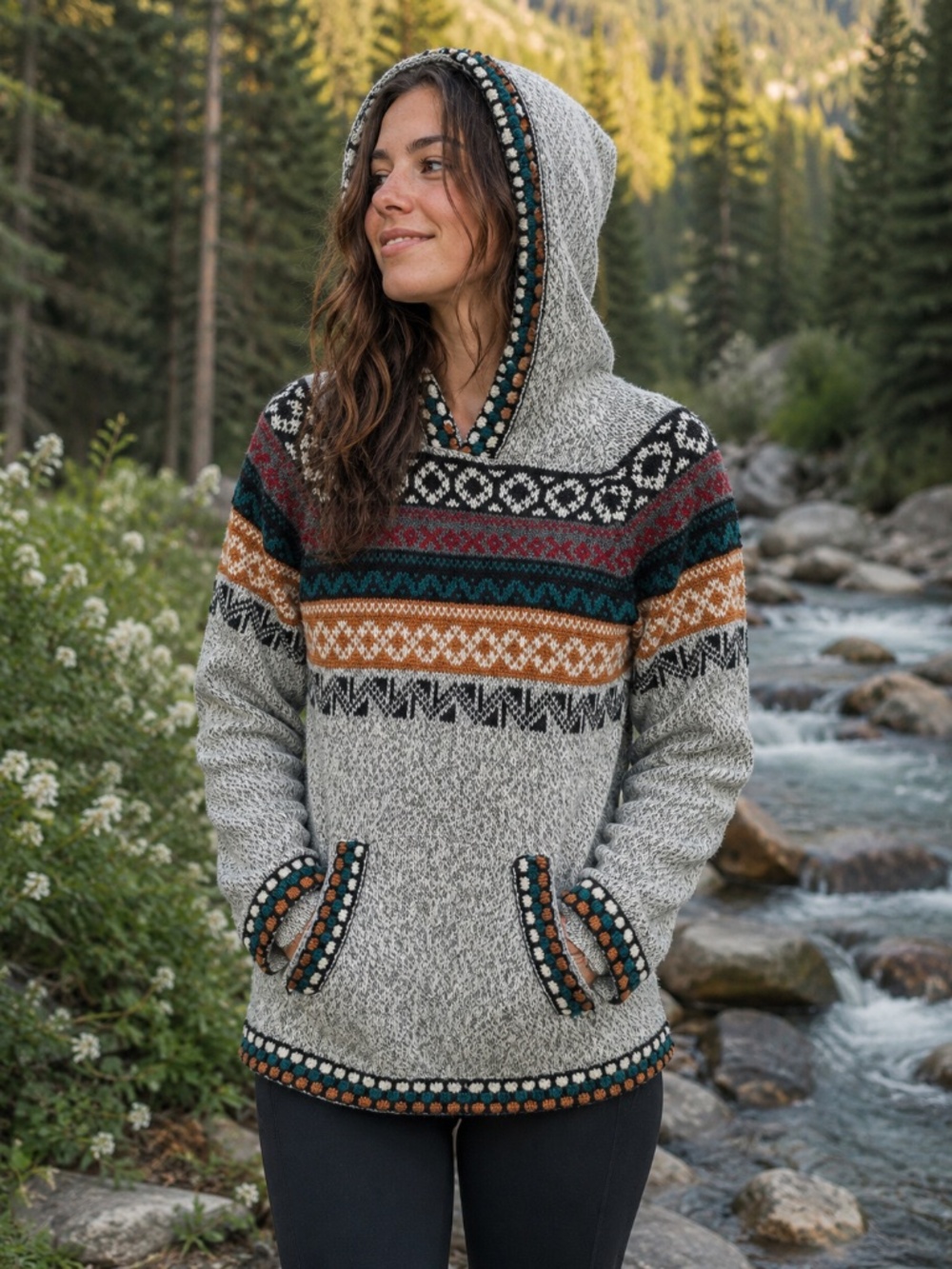 Peruvian alpaca wool knit sweater